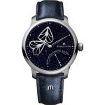 Blaue Maurice Lacroix Masterpiece Armbanduhren mit Lederarmband 
