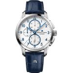 Blaue Maurice Lacroix Pontos Armbanduhren mit Chronograph-Zifferblatt 