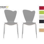 Graue Designer Stühle stapelbar Breite 50-100cm, Höhe 50-100cm, Tiefe 50-100cm 2-teilig 