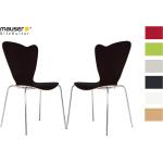 Schwarze Designer Stühle stapelbar Breite 50-100cm, Höhe 50-100cm, Tiefe 50-100cm 2-teilig 