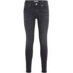 Graue Unifarbene Super Skinny MAVI Skinny Jeans mit Reißverschluss aus Denim für Damen Größe XS 