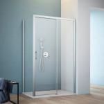 Reduzierte Silberne Duschschiebetüren aus Glas 