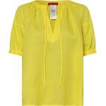 Reduzierte Gelbe Unifarbene Kurzärmelige MAX & CO. Leinenblusen aus Leinen für Damen Größe XS 