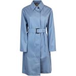 Hellblaue Elegante Wasserdichte Max Mara Maxi Trenchcoats lang aus Baumwolle für Damen für den für den Winter 