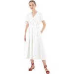 Weiße Max Mara Midi V-Ausschnitt Midikleider & knielange Kleider für Damen Größe M 