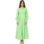 Max Mara, Langes Grünes Baumwollkleid für Frauen Green, Damen, Größe: M