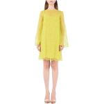 Gelbe Bestickte Langärmelige Max Mara Studio Mini Minikleider & kurze Kleider aus Organza für Damen Größe S 