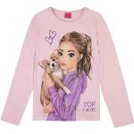 Pinke Langärmelige Top Model Printed Shirts für Kinder & Druck-Shirts für Kinder für Mädchen Größe 152 