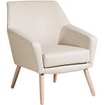 Beige Skandinavische Max Winzer Lounge Sessel aus Leder Breite 50-100cm, Höhe 50-100cm, Tiefe 50-100cm 
