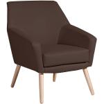 Hellbraune Skandinavische Max Winzer Lounge Sessel aus Leder Breite 50-100cm, Höhe 50-100cm, Tiefe 50-100cm 