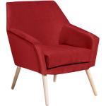 Dunkelrote Skandinavische Max Winzer Lounge Sessel aus Buche Breite 50-100cm, Höhe 50-100cm, Tiefe 50-100cm 