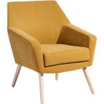 Gelbe Skandinavische Max Winzer Lounge Sessel aus Buche Breite 50-100cm, Höhe 50-100cm, Tiefe 50-100cm 