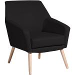 Schwarze Skandinavische Max Winzer Lounge Sessel aus Leder Breite 50-100cm, Höhe 50-100cm, Tiefe 50-100cm 