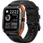Schwarze Smartwatches aus Silikon mit Touchscreen-Zifferblatt mit Titanarmband 