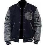 MAXDUD Varsity Jacke für Herren, Schwarz und Grau, leichte Jacke für Tom Hardy Baseballjacke, Schwarz & Grau – Design 1, XL