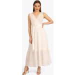 Weiße Ärmellose Apart Maxi V-Ausschnitt Sommerkleider für Damen Größe L für den für den Sommer 