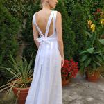 Weiße Ärmellose Sommerkleider aus Leinen für Damen Größe XS für den für den Sommer 