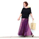 Lila Batik Elegante Maxi Druckröcke mit Reißverschluss für Damen für den für den Sommer 