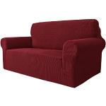 Reduzierte Bordeauxrote Karo Moderne Sofabezüge 2 Sitzer mit Hundemotiv aus Stoff 1-teilig 