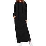 Schwarze Unifarbene Langärmelige Maxi Rollkragen Kaschmir-Pullover mit Reißverschluss aus Wolle für Damen Größe XXL Weihnachten für den für den Herbst 