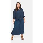 Reduzierte Mitternachtsblaue Elegante Ärmellose Sheego Maxi Sommerkleider mit Reißverschluss aus Satin für Damen Große Größen für den für den Sommer 