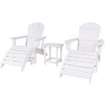 Weiße Adirondack Chairs aus Holz 