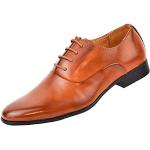 Reduzierte Kamelbraune Business Hochzeitsschuhe & Oxford Schuhe mit Schnürsenkel rutschfest für Herren Größe 43 