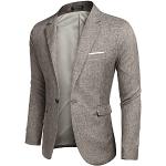 MAXMODA Men's Blazer Slim Fit Jacket with Front Pocket Sporty Jacket Leisure Suit, XL, Khaki