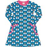 Blaue Langärmelige Maxomorra Bio Nachhaltige Kinderkleider A-Linie aus Baumwolle für Mädchen Größe 98 
