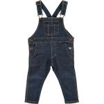 Dunkelblaue Maxomorra Bio Nachhaltige Jeans-Latzhosen für Kinder mit Knopf aus Baumwolle für Mädchen Größe 122 