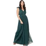 Reduzierte Emeraldfarbene Ärmellose Maxi Lange Abendkleider mit Reißverschluss aus Polyester für Damen Größe XXL 