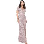 Pinke Elegante Maxi Lange Abendkleider mit Reißverschluss aus Tüll für Damen Größe XS für Hochzeitsgäste 