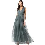 Reduzierte Smaragdgrüne Elegante Ärmellose Maxi Lange Abendkleider mit Reißverschluss aus Tüll für Damen Größe XXL 