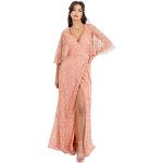 Reduzierte Aprikose Elegante Maxi Lange Abendkleider aus Polyester für Damen Größe S 