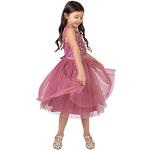 Reduzierte Pinke Elegante Ärmellose Kindertüllkleider mit Reißverschluss aus Tüll für Mädchen Größe 122 