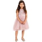 Pinke Elegante Ärmellose Kindertüllkleider mit Reißverschluss aus Tüll für Mädchen Größe 122 