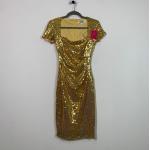 Goldene Mayaadi Deluxe Festliche Kleider mit Pailletten für Damen Größe S 