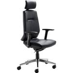 Reduzierte Anthrazitfarbene Mayer Sitzmöbel Chefsessel aus Leder mit verstellbarer Kopfstütze Breite 50-100cm, Höhe 100-150cm, Tiefe 50-100cm 