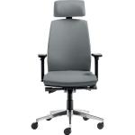 Mayer Sitzmöbel Chefsessel »Drehstuhl myCONTRACT LINE«, Rückenhöhe 7-fach verstellbar, verstellbare Kopfstütze, grau, Aluminium-Kunststoff-Polyester