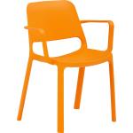 Orange Mayer Sitzmöbel Armlehnstühle aus Kunststoff stapelbar 4-teilig 