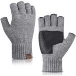 Graue Fingerlose Handschuhe & Halbfinger-Handschuhe für Herren Einheitsgröße für den für den Winter 