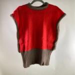 Rote Ärmellose Angora-Pullover aus Polyamid für Damen Größe S für den für den Herbst 