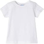 Weiße Bestickte Kurzärmelige Mayoral Kinder T-Shirts für Mädchen Größe 116 für den für den Frühling 