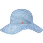 Hellblaue Maritime Mayser Schlapphüte aus Stroh 57 für Damen Größe 3 XL für den für den Frühling 