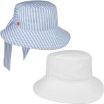 Hellblaue Gestreifte Mayser Fischerhüte aus Baumwolle 55 für Damen Größe S für den für den Sommer 