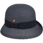 Dunkelblaue Mayser Ripsbandhüte aus Stroh 57 für Damen Größe 3 XL für den für den Frühling 