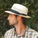 Weiße Mayser Panamahüte aus Stroh 57 für Herren Größe 3 XL für den für den Frühling 