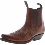 Braune Cowboy-Boots & Cowboystiefeletten in Normalweite aus Rindsleder für Herren Größe 39 mit Absatzhöhe bis 3cm 