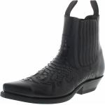 Schwarze Cowboy-Boots & Cowboystiefeletten in Normalweite aus Rindsleder für Herren Größe 44 mit Absatzhöhe bis 3cm 