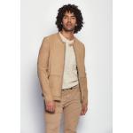 Cremefarbene Maze Mini Stehkragen Kurze Lederjacken mit Reißverschluss aus Polyester für Herren Größe 3 XL für Partys 